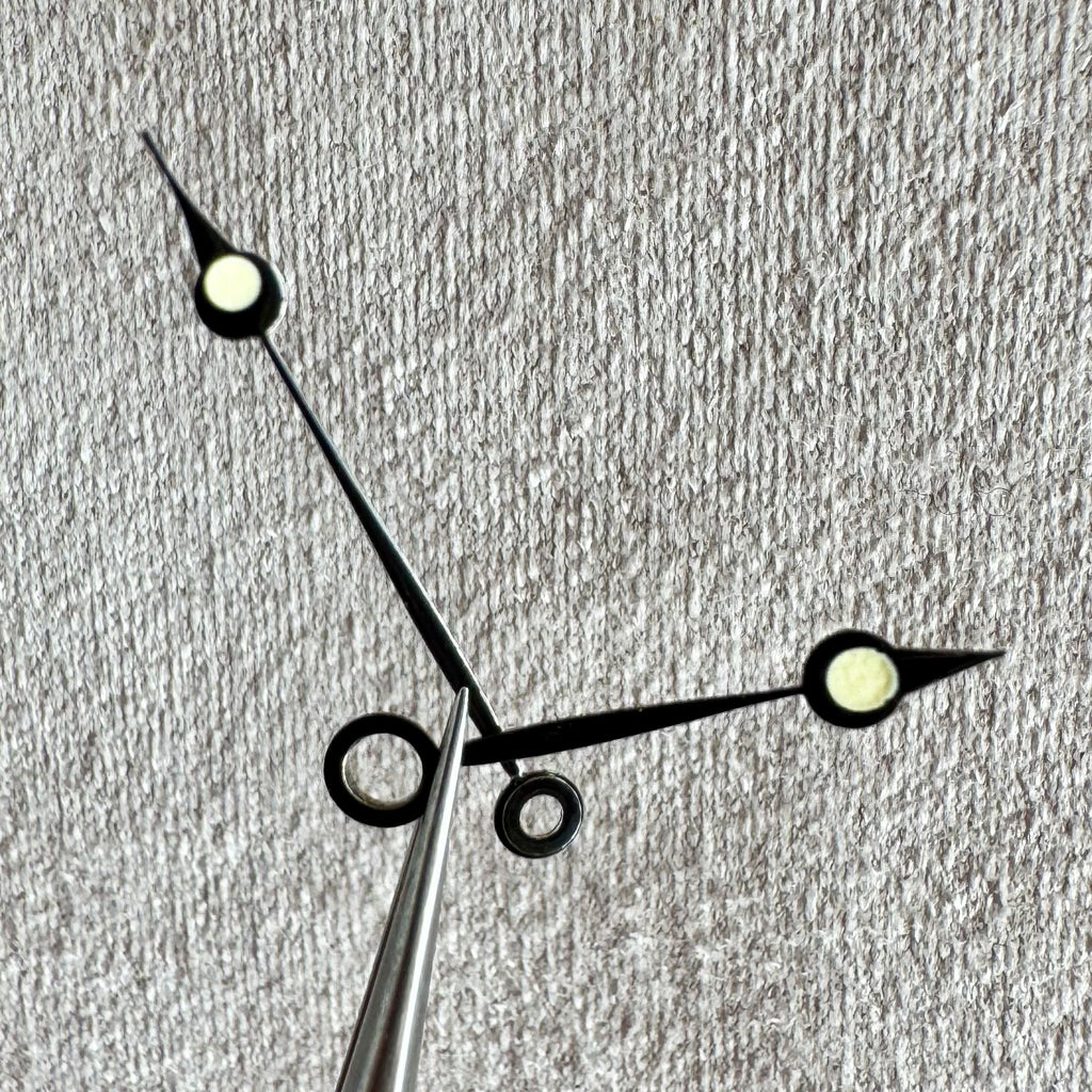 7 Sets Vintage-Militär-Taschenuhrzeiger – Schwarz Leuchtend – 16mm / 20mm