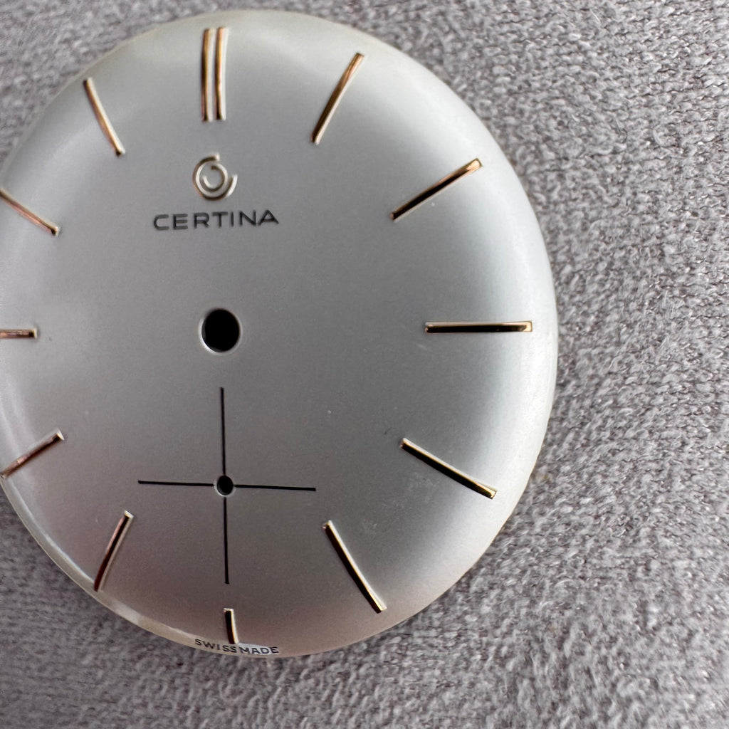 Vintage Certina Silver Dial 29.5mm – Gold Baton Markers – Small Second