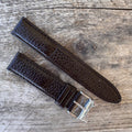 Vintage Swiss Military Leather Watch Strap 20mm – Dark Brown – NOS – Swiss Cross Buckle
