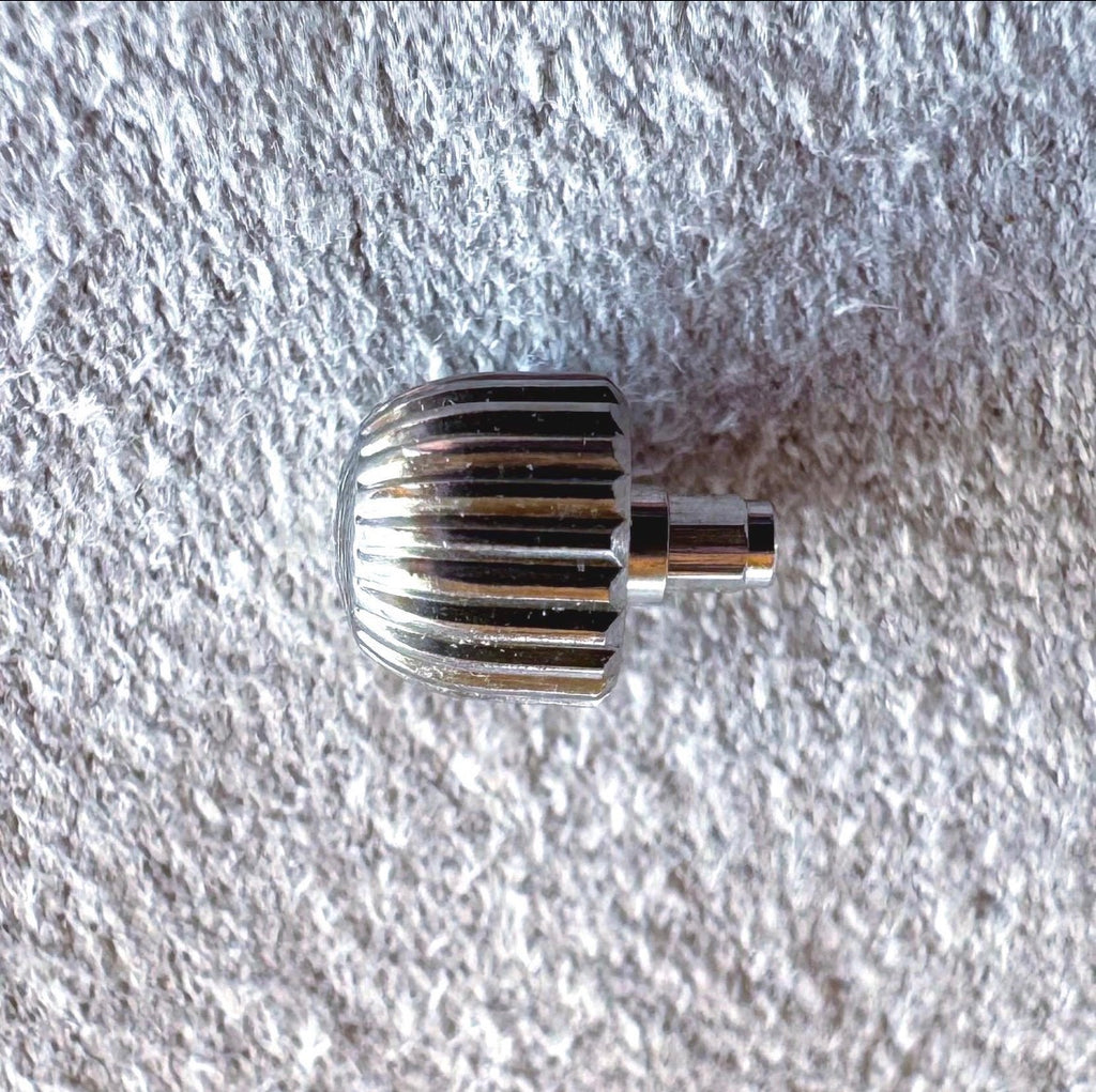 Vintage Heuer Crown 4.5mm – 0.9mm Thread – 2.5mm Tube – Domed Shield Logo