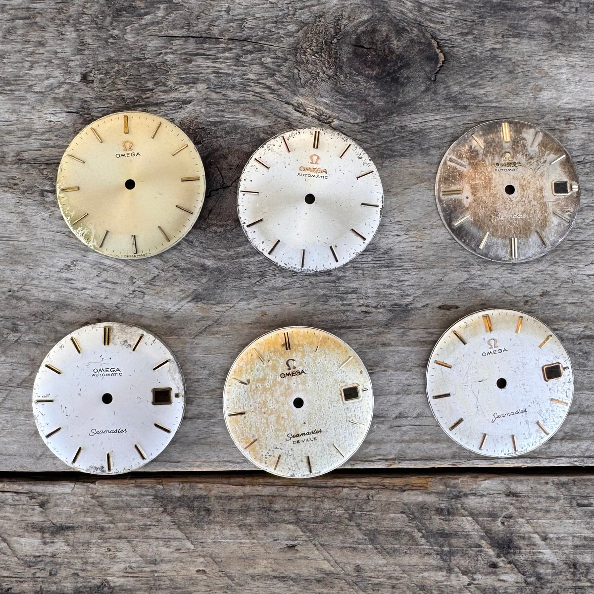 Lot of 6 x Vintage Omega Watch Dial – Genève / Seamaster / De Ville – Original Used Parts