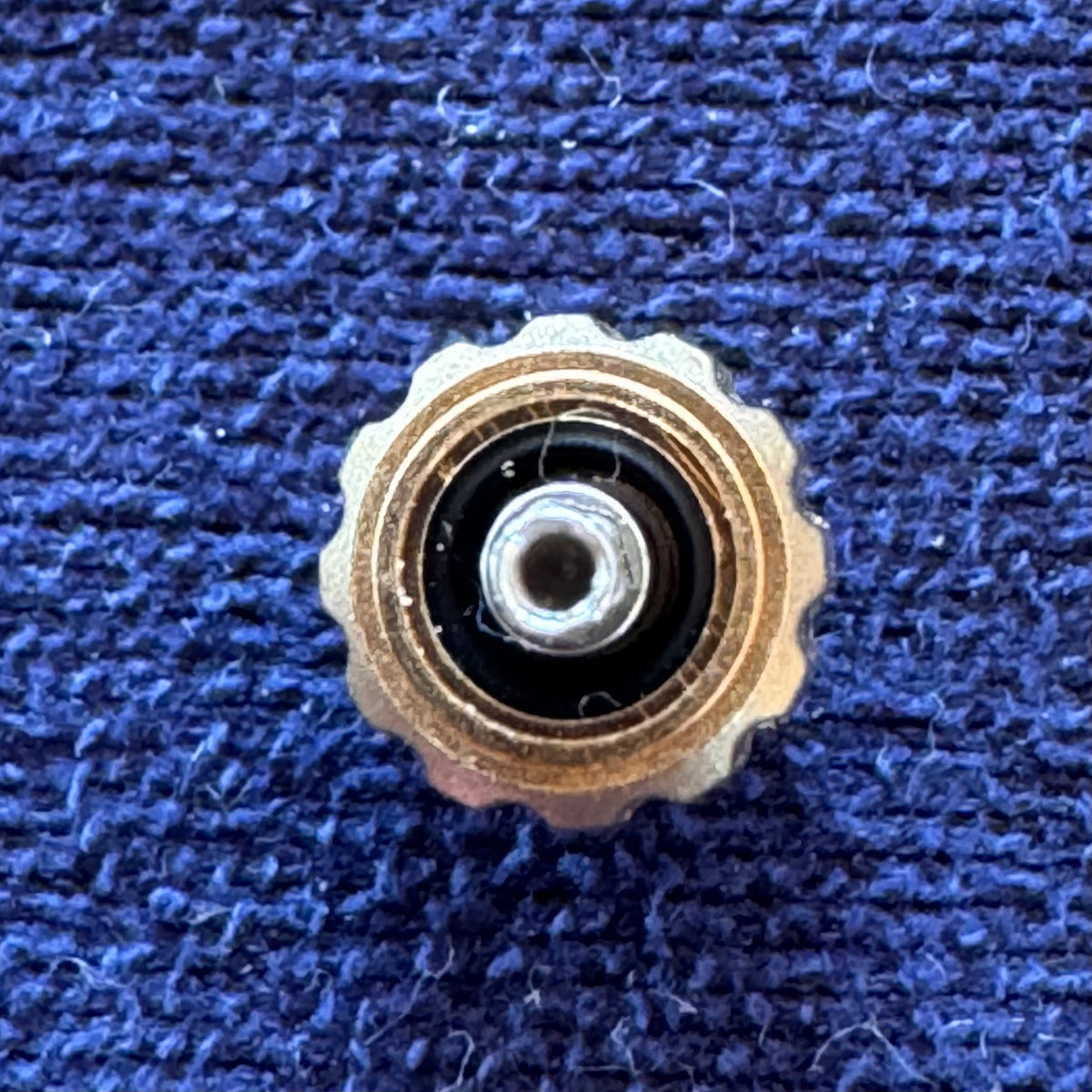 Vintage Heuer Crown 5.3mm – 0.9mm Thread – 2.5mm Tube – Heuer Shield Logo