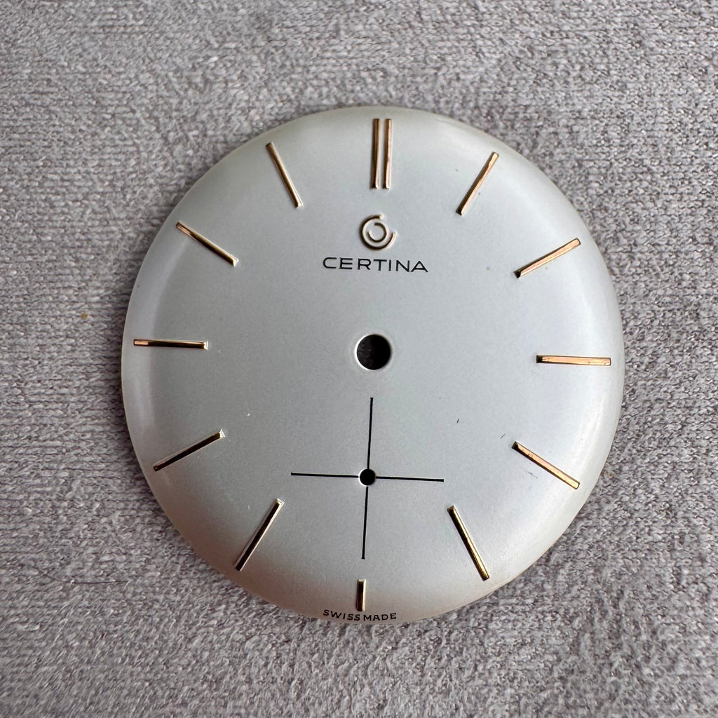 Vintage Certina Silver Dial 29.5mm – Gold Baton Markers – Small Second