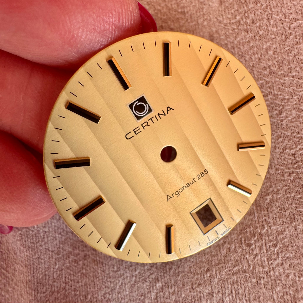 Cadran Certina Argonaut 285 Vintage 28,5 mm – Ton Or – Date à 6h