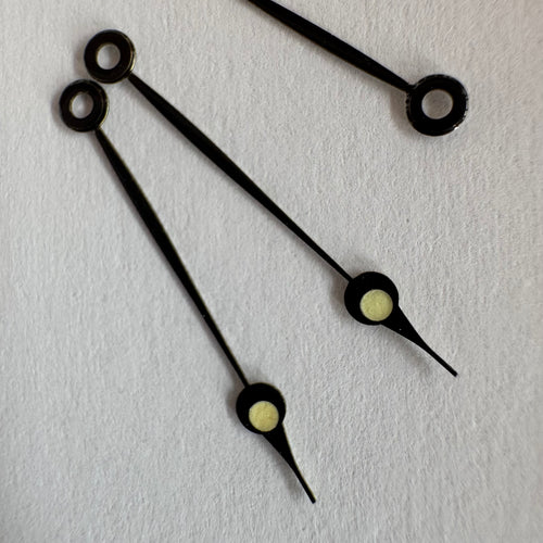 7 Sets Vintage Military-Style Pocket Watch Hands – Black Luminous – 16mm / 20mm